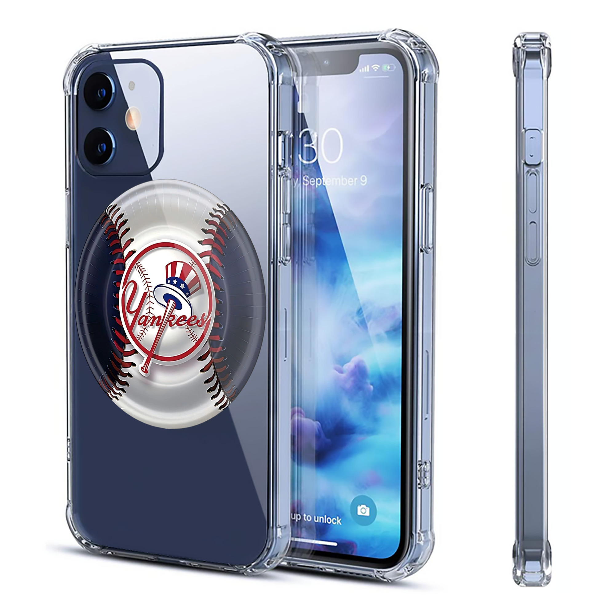 New York Yankees 81 Clear IPhone 12 Case – Soft TPU With UV Print – Enhanced Drop Protection, Precise Fit, Anti-Fingerprint, Customizable Design, Scratch-Resistant, Yellow-Resistant